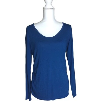 Blusa Liz Lange Maternidad Mujer Manga Larga Top Talla L Azul Ligera Acanalada Foto 1 de 4