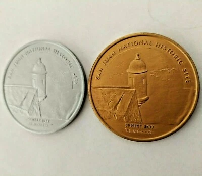 1987 Set 2 Medalla CASTILLO DEL MORRO SAN JUAN PUERTO RICO Ficha Medalla Ficha Foto 1 de 4