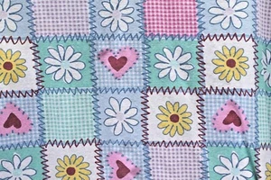 Peaches & Cream Flowers / Hearts V-Neck Pullover Scrub Top, Size M/L - Picture 1 of 7