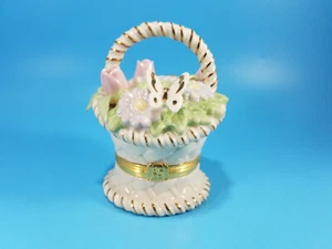 Lenox Treasures Exclusive Edition Basket of Blossoms Trinket Box with Charm Mint - Picture 1 of 13