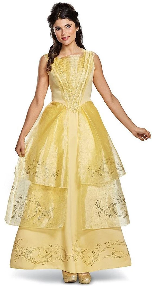 Disney Women's Belle Ball Gown Deluxe Adult Costume Yellow Medium