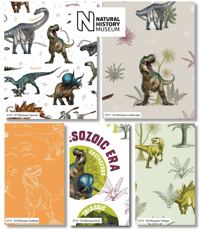 THE CRAFT COTTON CO. Age of the Dinosaur Fat Quarters - Individual Fat Quarters - home decor,appliqué