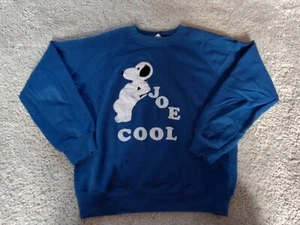 Vintage Gearing Up Peanuts Snoopy JOE COOL Sweater Adult Med Crewneck Sweatshirt - Picture 1 of 14