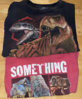 Lot of 2 T-SHIRTS Youth Boys SZ Small JURASSIC WORLD T-Rex Raptor Crazy Graphic