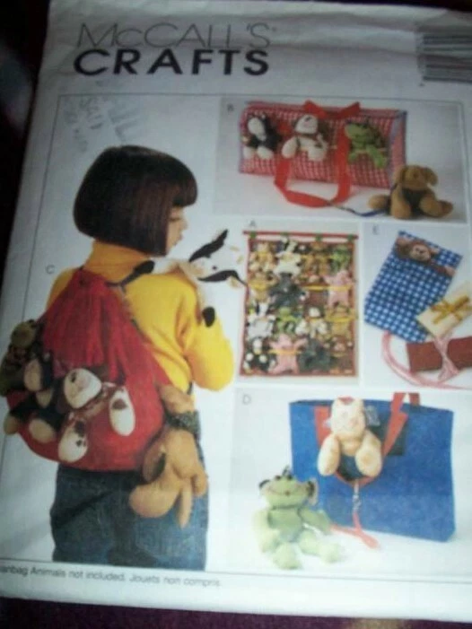 MCCALLS BEAN BAG BEANIE BABIES ANIMAL ACCESSORIES PATTERN 9050 FROM 1997 - Image 1 of 1