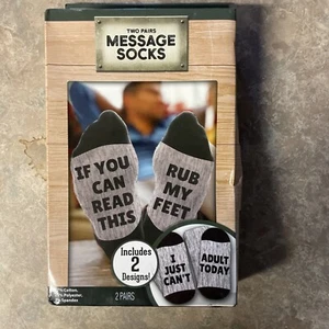 DOS PARES DE CALCETINES MENSAJE--SI PUEDES LEER ESTO FROTA MIS PIES--UNISEX--TALLA ÚNICA - Imagen 1 de 10