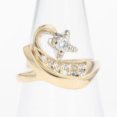 .23ctw Diamond Solitaire w/ Accents Statement Ring 14k Multi-Tone Gold Size 6.25 - Image 1 of 4