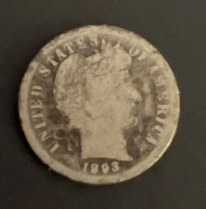 1893 Barber Head dime , Key Date Low Mintage - Picture 1 of 2
