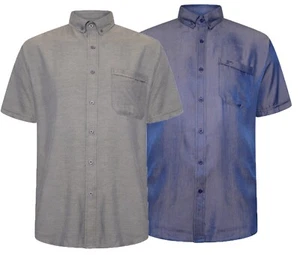 Mens Forge Cotton Plain Short Sleeve Button Shirt Work Casual Big Size 2-8XL - Picture 1 of 5