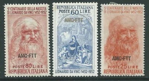 1952 TRIESTE A LEONARDO DA VINCI 3 VALORI MH * - P11-10 - Picture 1 of 1
