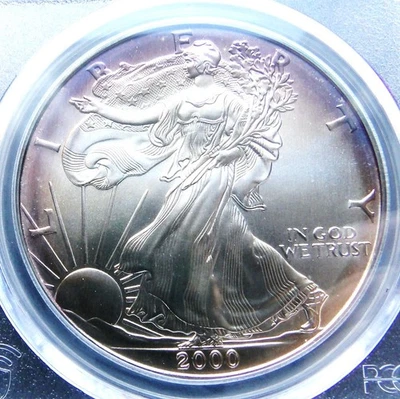 2000 Silver American Eagle PCGS MS67 Dreamy Subtle Attractive Color Toning - Image 1 of 4
