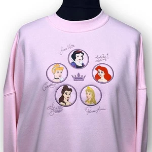 2025 Disney World Parks Princess Crewneck Cameo Pink Sweatshirt Women's Medium - Picture 1 of 18