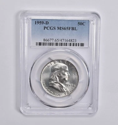 MS65 FBL 1959-D Franklin Half Dollar PCGS Blue Label *0944 - Image 1 of 4