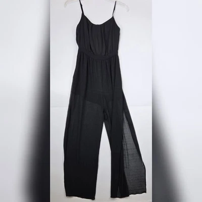 BCBGeneration Black Chiffon Spaghetti Strap Romper Jumpsuit sz S NWT - Image 1 of 2