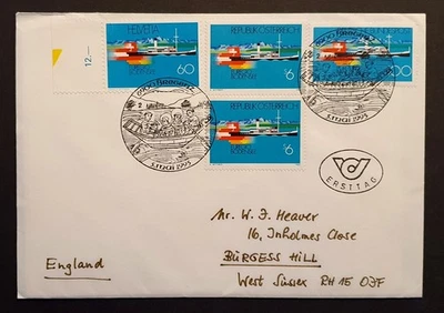Austria Stamps 1993 Lake Constance European Region first day cover to UK - Image 1 of 2
