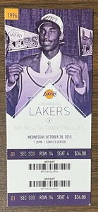 KARL ANTHONY CITIES & D'ANGELO RUSSELL DEBÜT TICKET 2015 T-WOLVES @ LAKERS KOBE - Bild 1 von 12