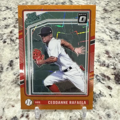 2024 Donruss #128 Ceddanne Rafaela Optic Orange Velocity Prizm - Image 1 of 4