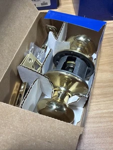 🔥Schlage Plymouth P515-016 Bright Brass Privacy Bed/Bath Door Knob - Picture 1 of 6