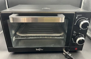 4 Slice Convection Toaster Oven Countertop Black Stainless Steel Toast Timer - Picture 1 of 12