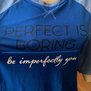 Woman’s Blue XXL Athletic “Be Imperfectly You” Shirt - Picture 1 of 4