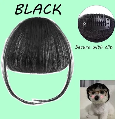 Pet Wig Accessories Black Short Hair Funny Cat and Dog Wig Hair Accessories XS - Image 1 of 4