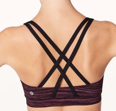 "Sujetador LULULEMON ENERGY MAREA BAJA RUBOR BAYA COLOR NEGRO/NEGRO TALLA 12 PTP 17""" Foto 1 de 4