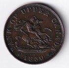 Upper Canada 1850 1/2c One Half Penny Copper Coin Dragon Slayer Token