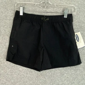 Old Navy Swim Shorts Boys M (8) Black Drawstring Elastic Waist Quick Dry NWT - Picture 1 of 15