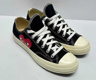 Converse Chuck Taylor Low x Comme des Garcons Play Nero Bianco TG M8 W10 - Immagine 1 di 4