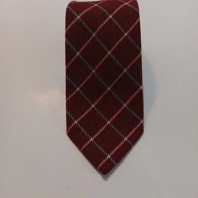 Corbata a cuadros Robert Talbott 100 % lana virgen para hombre azul, roja cosida a mano carmelo  Foto 1 de 4