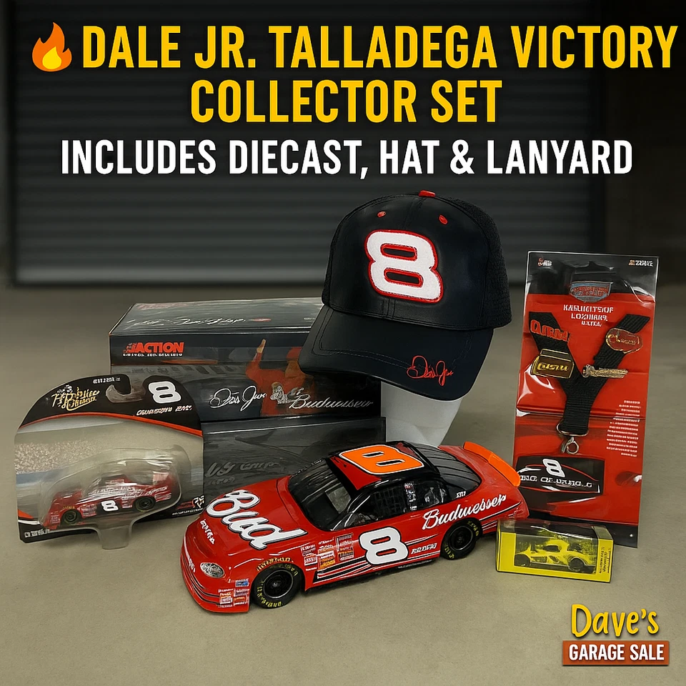 Dale Earnhardt Jr #8 Budweiser 2002 Talladega Win 1:24 литая + шляпа и ремень - Изображение 1 из 4