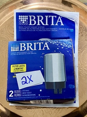 BRITA Elite Chrome Faucet Replacement Filters 2 Ct Model #FR-200 NEW - Image 1 of 2