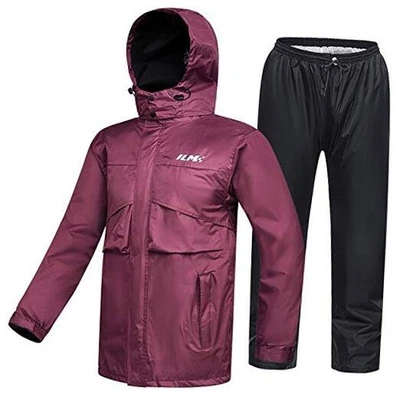  Traje de lluvia para motocicleta para mujer resistente al agua X-grande vino tinto-mujer Foto 1 de 4