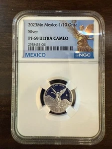 2023 Proof Silver Mexican Libertad 1/10 oz NGC PF69 Ultra Cameo - Pristine - Picture 1 of 3