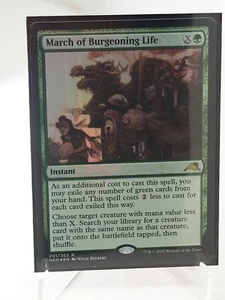 March of Burgeoning Life Foil (201) Kamigawa: Neon Dynasty NEO MTG Magic LP - Foto 1 di 1
