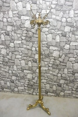 Mid Century Standing Coat Rack Hall Tree Rack Italian Hollywood Regency Brass - Image 1 of 4