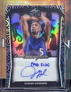 ๐ Juwan Howard - 1/1 - Auto Inscription Fab Five - 2024 Halloween Leaf Metal - Picture 1 of 8