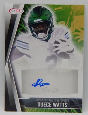 2022 Sage Football - Rookie Auto A-DW Pittsburgh Steelers - DUECE WATTS - Image 1 of 2