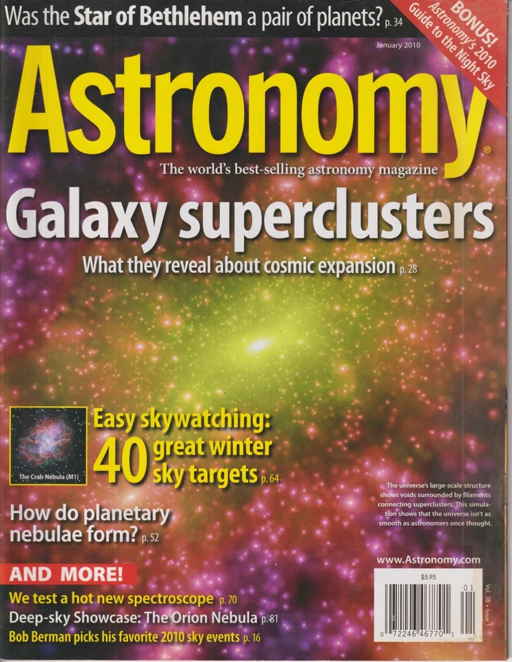 Astronomy January 2010 Galaxy Superclusters, Star of Bethlehem, 40 Great Winter Foto 1 de 1