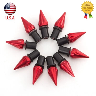 Red CNC M5 Windscreen Spike Bolt Screw Nuts Windshield Screen 10pcs Aluminum - Image 1 of 4