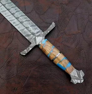 Hand Forged Damascus Steel Viking Sword Medieval Sword Battle Ready With Sheath - Picture 1 of 4
