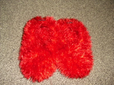 Hausschuhe gefilzt ca. Gr. 34, 21cm rot mit Glitzer Handarbeit Unikat !!! - Bild 1 von 3