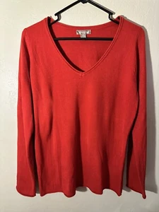 Suéter White Stag Feel talla mediana cuello en V en rojo clásico - Imagen 1 de 10