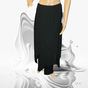 NWT JR Nites by Caliendo Black Beaded Sheer Overlay Dress Pants Sz 10 - Picture 1 of 8