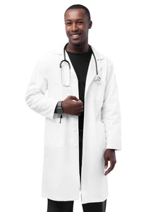 Adar Unisex Doctor Nurse Scrub Uniform Lapel Collar Inner Pockets Lab Coat - 39" - Picture 1 of 98