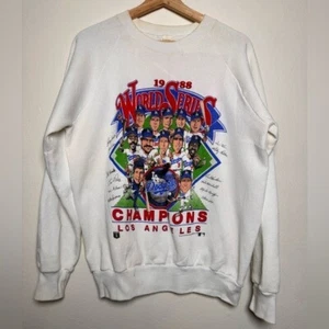Vintage MLB Dodgers 1988 World Series Champions Los Angeles Pullover Crewneck - Picture 1 of 6