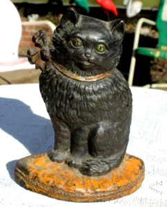Antique 1920's HUBLEY # 38 CAT Statue Cast Iron Doorstop Victorian Door Stop - Picture 1 of 6