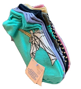 More Than Magic No Show Socks 7 Pair Sz  L= 3-10 Unicorns, You are Magic, Hearts - Picture 1 of 3