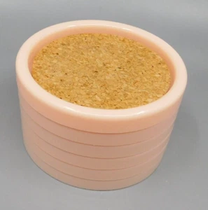 Gessner Products 6 Peach Coral Vintage Round Jumb Drink Coasters 1982 - Picture 1 of 6