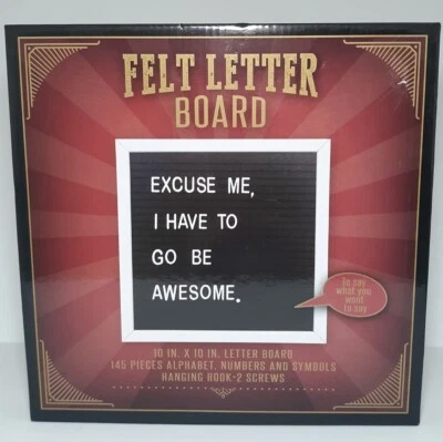 Felt White Letter Board 10" X 10" 145 Piece Alphabet Hanging Hook And Screws - Image 1 of 2